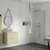 Aqua Platinum 700mm Wetroom Panel & Floor-to-Ceiling Pole - Chrome