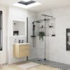 Aqua Platinum Optional 300mm Wetroom Hinged Splash Panel - Matt Black