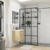Aqua Platinum 760mm Framed Wetroom Side Panel - Matt Black