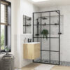 Aqua Platinum 1000mm Framed Wetroom Panel - Matt Black