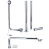 Exposed Bath Plug & Chain Waste w/Pipe Shrouds - Chrome