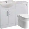 Stotfold 560mm Basin Unit & WC Unit Pack - White Gloss