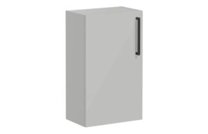 VitrA Root Flat 40cm 1 Door Slim Lower/Base Unit (LH Hinge) - Shiny Pearl Grey