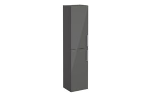 VitrA Root Flat 40cm 2 Door Tall Unit (LH Hinge) - Anthracite High Gloss