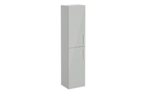 VitrA Root Flat 40cm 2 Door Tall Unit (LH Hinge) - Shiny Pearl Grey