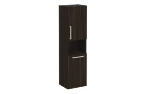 VitrA Root Flat 40cm 2 Door Semi-Tall Unit w/Laundry Basket (RH Hinge) - Walnut
