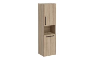 VitrA Root Flat 40cm 2 Door Semi-Tall Unit w/Laundry Basket (RH Hinge) - Natural Oak