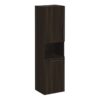 VitrA Root Flat 40cm 2 Door Semi-Tall Unit w/Laundry Basket (LH Hinge) - Walnut