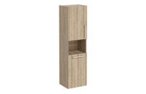 VitrA Root Flat 40cm 2 Door Semi-Tall Unit w/Laundry Basket (LH Hinge) - Natural Oak