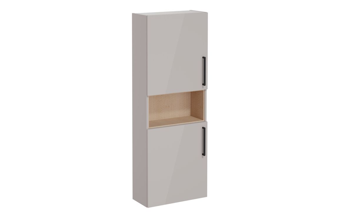 VitrA Root Flat 55cm 2 Door Semi-Tall Unit (LH Hinge) - Bright Sahara Beige