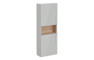 VitrA Root Flat 55cm 2 Door Semi-Tall Unit (LH Hinge) - Shiny Pearl Grey