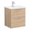 VitrA Zentrum 60cm 2 Drawer W/H Washbasin Unit - Natural Oak