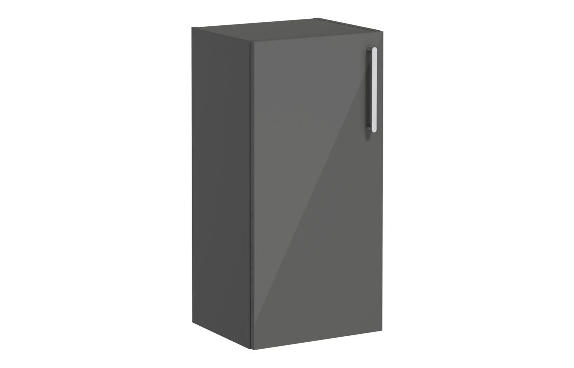 VitrA Root Flat 40cm 1 Door Lower/Base Unit (LH Hinge) - Anthracite High Gloss