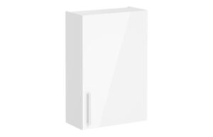 VitrA Root Flat 60cm 1 Door Upper/Wall Unit (RH Hinge) - High Gloss White