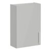 VitrA Root Flat 60cm 1 Door Upper/Wall Unit (LH Hinge) - Shiny Pearl Grey