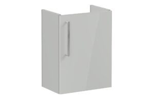 VitrA Root Flat 40cm 1 Door Wall Hung Slim Washbasin Unit (RH Hinge) - Shiny Pearl Grey