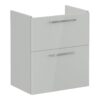 VitrA Root Flat 60cm 2 Drawer Slim Washbasin Unit - Shiny Pearl Grey