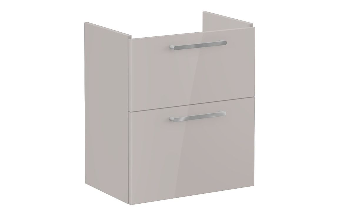 VitrA Root Flat 60cm 2 Drawer Slim Washbasin Unit - Bright Sahara Beige