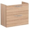 VitrA Root Flat 80cm 2 Drawer Slim Washbasin Unit - Natural Oak