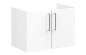 VitrA Root Flat 80cm 2 Door Wall Hung Washbasin Unit - High Gloss White