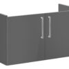 VitrA Root Flat 100cm 2 Door Washbasin Unit - Anthracite High Gloss