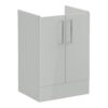 VitrA Root Flat 60cm 2 Door Floor Standing Washbasin Unit - Shiny Pearl Grey