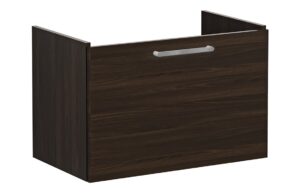 VitrA Root Flat 80cm 1 Drawer Washbasin Unit - Walnut