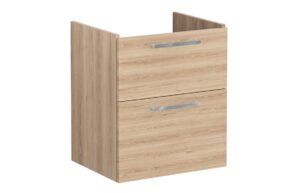 VitrA Root Flat 60cm 2 Drawer Washbasin Unit - Natural Oak