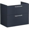 VitrA Root Flat 80cm 2 Drawer Washbasin Unit - Matt Dark Blue