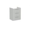 VitrA Root Flat 60cm 3 Drawer Washbasin Unit - Shiny Pearl Grey