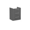 VitrA Root Flat 60cm 3 Drawer Washbasin Unit - Anthracite High Gloss