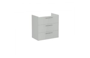 VitrA Root Flat 80cm 3 Drawer Washbasin Unit - Shiny Pearl Grey