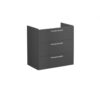 VitrA Root Flat 80cm 3 Drawer Washbasin Unit - Matt Storm Grey