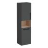 VitrA Root Flat 40cm 2 Door Semi-Tall Unit w/Laundry Basket (LH Hinge) - Matt Storm Grey