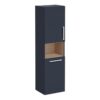 VitrA Root Flat 40cm 2 Door Semi-Tall Unit w/Laundry Basket (LH Hinge) - Matt Dark Blue