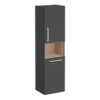 VitrA Root Flat 40cm 2 Door Semi-Tall Unit w/Laundry Basket (RH Hinge) - Matt Storm Grey