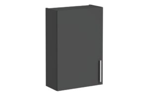 VitrA Root Flat 60cm 1 Door Upper/Wall Unit (LH Hinge) - Matt Storm Grey