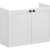 VitrA Root Classic 80cm 2 Door Wall Hung Slim Washbasin Unit - Matt Light Grey
