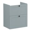 VitrA Root Classic 60cm 2 Drawer Slim Washbasin Unit - Matt Fjord Green