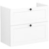 VitrA Root Classic 80cm 2 Drawer Slim Washbasin Unit - Matt White