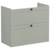 VitrA Root Classic 80cm 2 Drawer Slim Washbasin Unit - Matt Retro Green