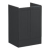 VitrA Root Classic 60cm 2 Door Floor Standing Washbasin Unit - Matt Graphite