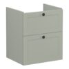 VitrA Root Classic 60cm 2 Drawer Washbasin Unit - Matt Retro Green