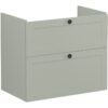 VitrA Root Classic 80cm 2 Drawer Washbasin Unit - Matt Retro Green