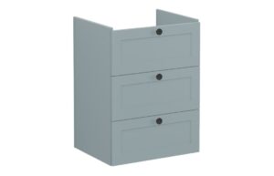 VitrA Root Classic 60cm 3 Drawer Washbasin Unit - Matt Fjord Green