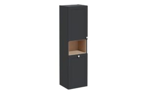 VitrA Root Classic 40cm 2 Door Semi-Tall Unit w/Laundry Basket (LH Hinge) - Matt Graphite