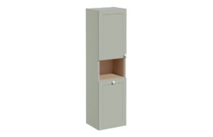 VitrA Root Classic 40cm 2 Door Semi-Tall Unit w/Laundry Basket (LH Hinge) - Matt Retro Green