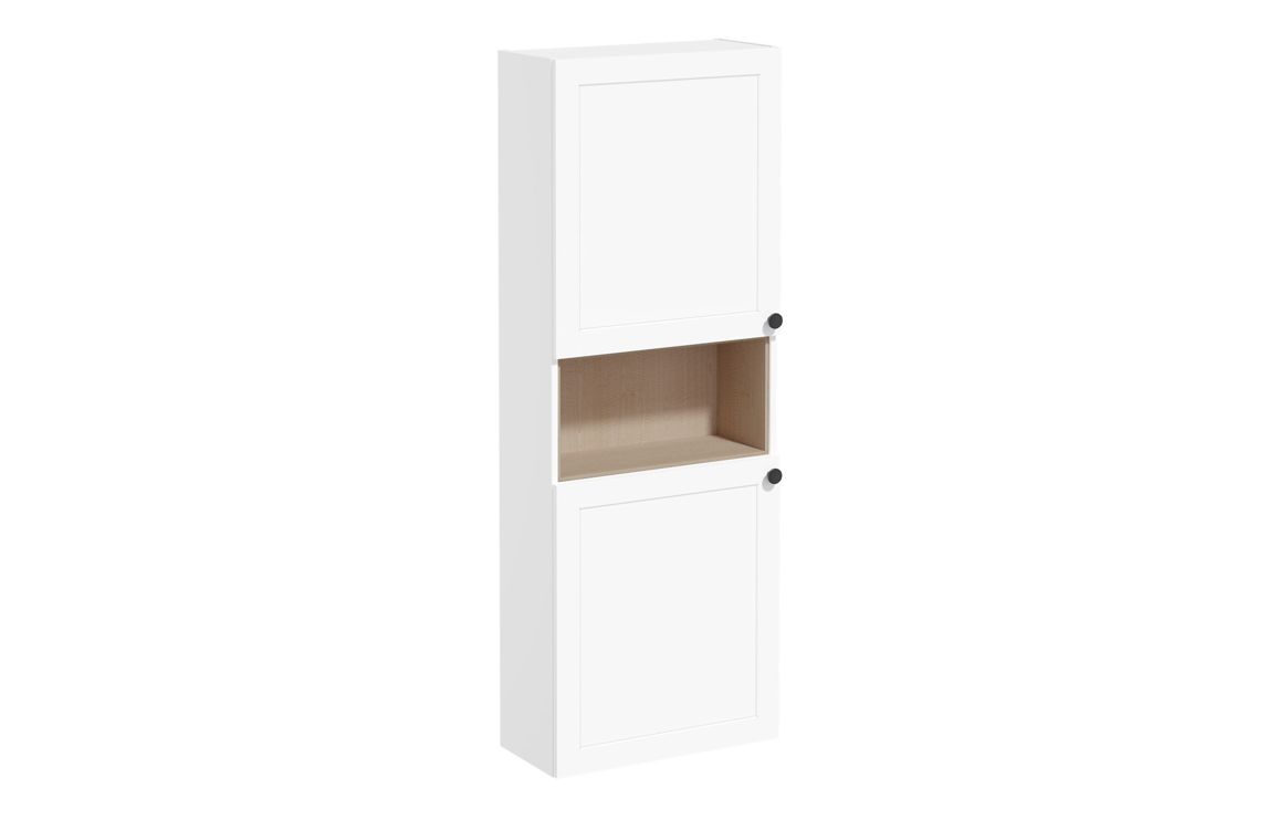 VitrA Root Classic 55cm 2 Door Semi-Tall Unit (LH Hinge) - Matt White