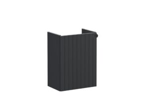 VitrA Root Groove 40cm 1 Door Wall Hung Slim Washbasin Unit (LH Hinge) - Matt Graphite