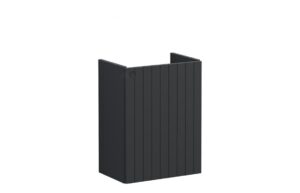 VitrA Root Groove 40cm 1 Door Wall Hung Slim Washbasin Unit (RH Hinge) - Matt Graphite